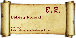 Békésy Roland névjegykártya